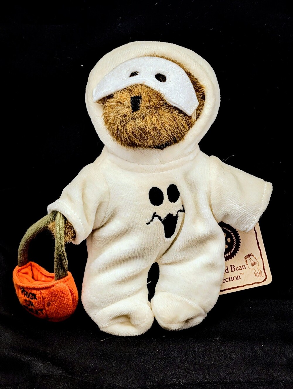 Boyds Bears Head Bean Halloween Ghost Costume Bear Trick or Treat 7"